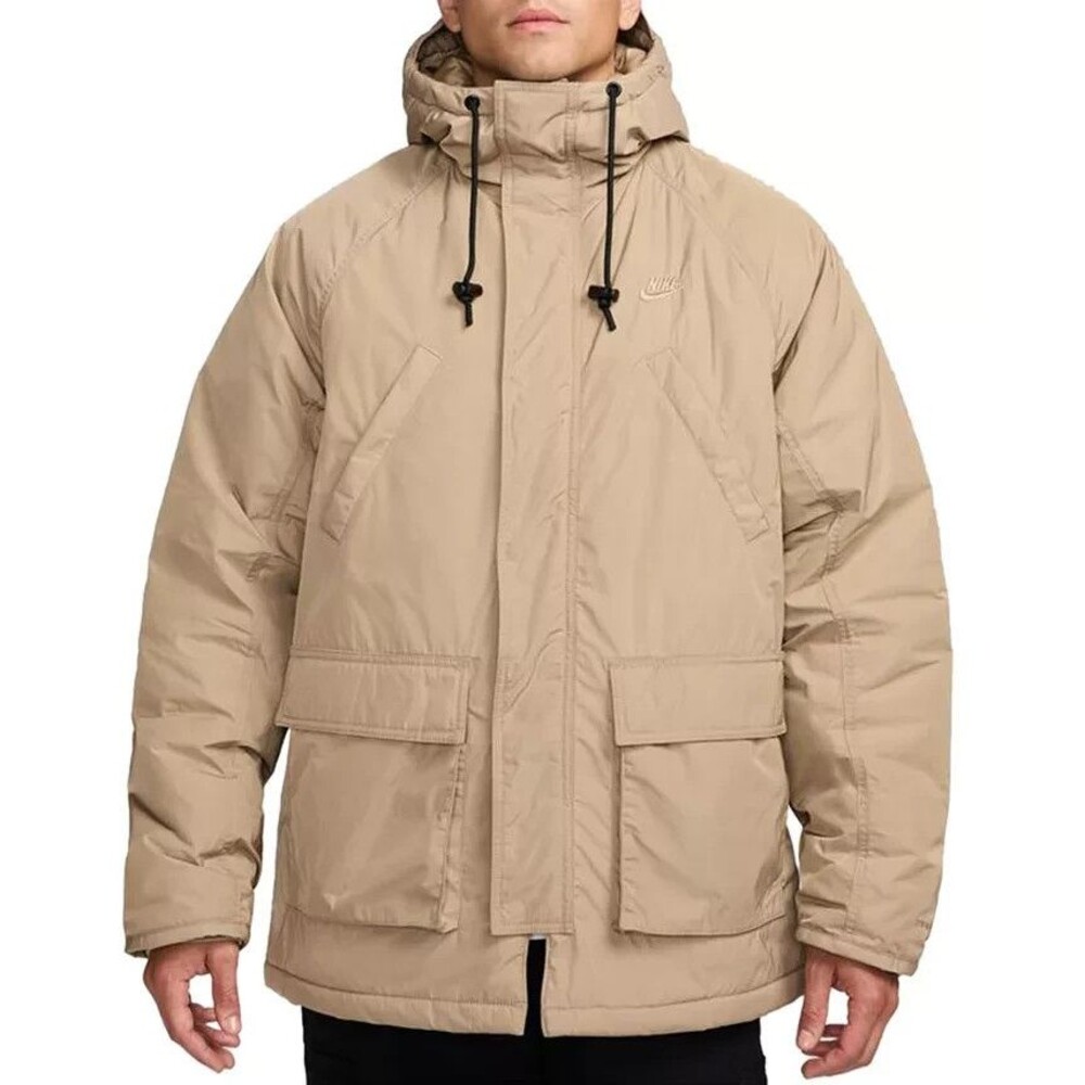 Nike‎ Sportswear Club Fleece Therma-Fit Men's Sz L Parka Jacket $260 NWT TAN